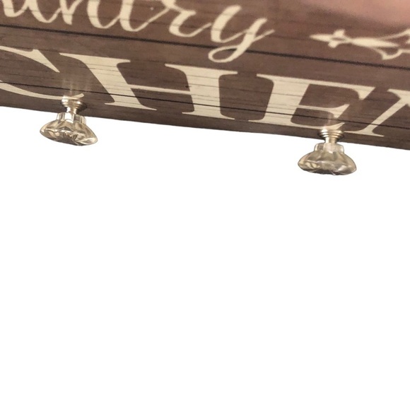 Our Country Kitchen Towel Wood Wall Hanger W/Glass Look Knobs Weathered Look - Picture 5 of 5